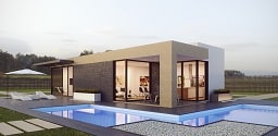 casa moderna con piscina